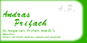 andras prifach business card